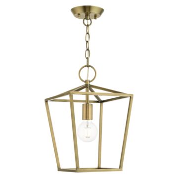 Devone 1-Light Convertible Semi-Flush with Lantern in Antique Brass