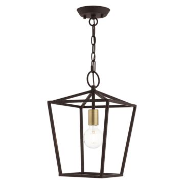 Devone 1-Light Convertible Semi-Flush with Lantern in Bronze