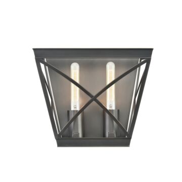 Lattice Two Light Bathroom Fixture in Urban Bronze by Alora