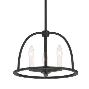 Abbott Three Light Chandelier in Black by Crystorama