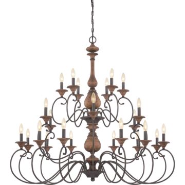 Auburn 24 Light Chandelier in Rustic Black by Quoizel