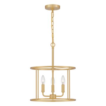 Abner Three Light Pendant in Aged Brass by Quoizel