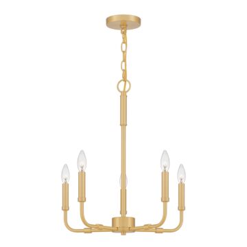 Abner Five Light Chandelier in Aged Brass by Quoizel