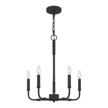 Abner Five Light Chandelier in Matte Black by Quoizel