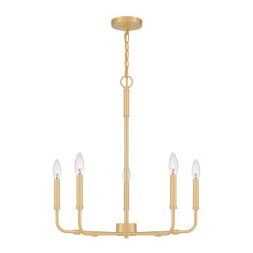 Abner Five Light Chandelier in Aged Brass by Quoizel