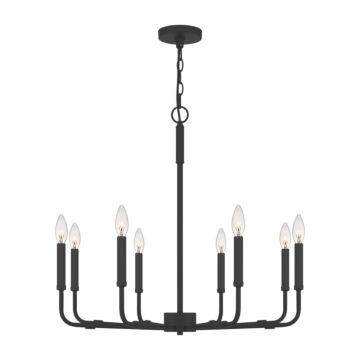 Abner Eight Light Chandelier in Matte Black by Quoizel
