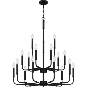 Abner 18 Light Chandelier in Matte Black by Quoizel