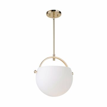 Artcraft Single Pendant Light in Polished Brass