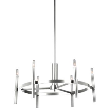 Artcraft Encore 6 Light Chandelier in Polished Nickel