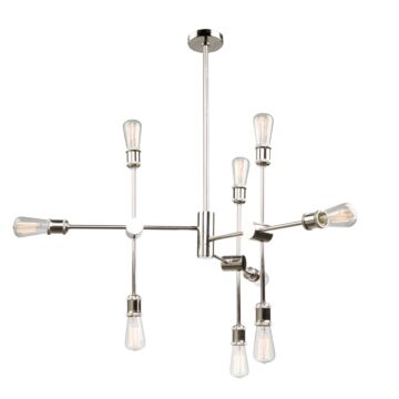 Artcraft Tribeca 9 Light Chandelier in Polished Nickel