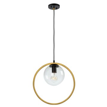 Artcraft Lugano Pendant Light in Black & Vintage Brass