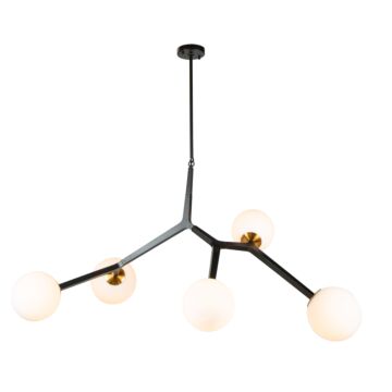 Artcraft Ravello 5-Light Pendant Light in Black & Harvest Brass