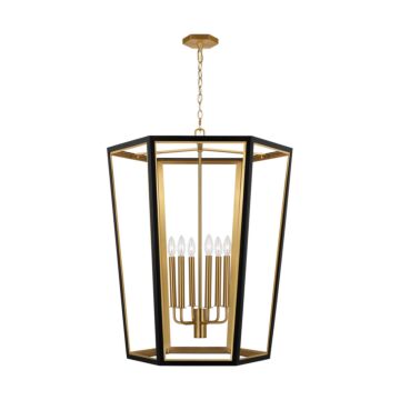 Curt Six Light Lantern in Midnight Black by Visual Comfort Studio