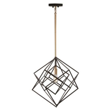 Artcraft Artistry Pendant Light in Matte Black & Harvest Brass