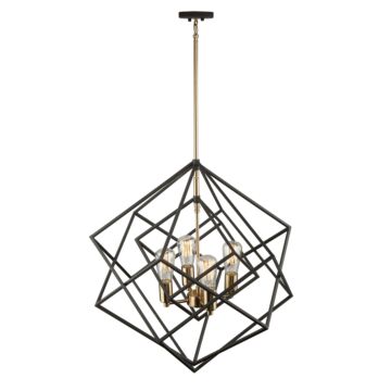 Artcraft Artistry 4 Light Chandelier in Matte Black & Harvest Brass
