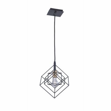 Artcraft Artistry Pendant Light in Matte Black & Harvest Brass