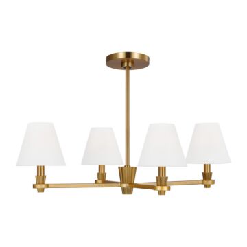 Paisley Four Light Chandelier in Burnished Brass by Visual Comfort Studio