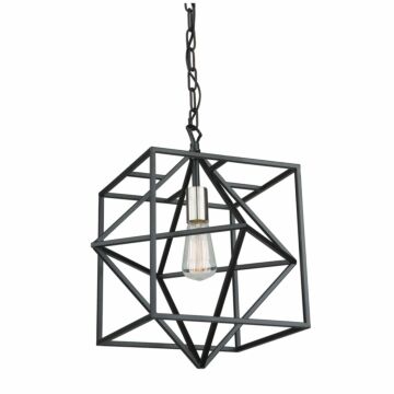 Artcraft Roxton Pendant Light in Matte Black & Polished Nickel