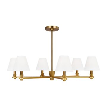 Paisley Six Light Chandelier in Burnished Brass by Visual Comfort Studio