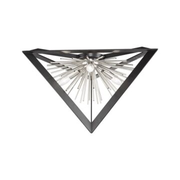 Artcraft Sunburst 3-Light Ceiling Light in Matte Black & Chrome