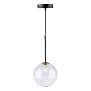 Aurelia Collection 1-Light Pendant in Matte Black and Brass