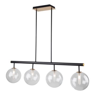 Aurelia Collection 4-Light Island Light in Matte Black and Brass