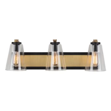 Treviso Collection 1-Light Sconce in Black and Brass