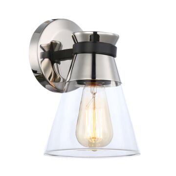 Kanata Collection 1-Light Sconce in Black and Brushed Nickel