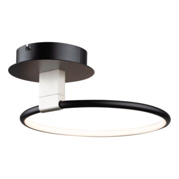 Halo Collection Integrated LED Semi-Flush Mount in Black