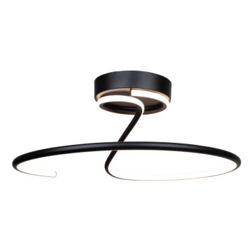 Halo Collection Integrated LED Semi-Flush Mount in Black