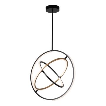 Trilogy Collection Integrated LED Pendant in Black and Brass