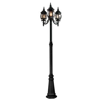 Artcraft Classico 3-Light Outdoor Post Light in Black