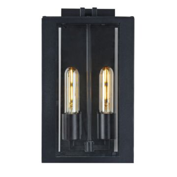 Waterville Collection 2-Light Exterior Wall Light in Matte Black