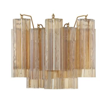 Addis Two Light Wall Sconce in Aged Brass by Crystorama