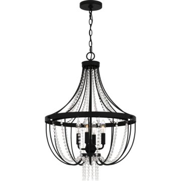 Adelaide Four Light Pendant in Matte Black by Quoizel