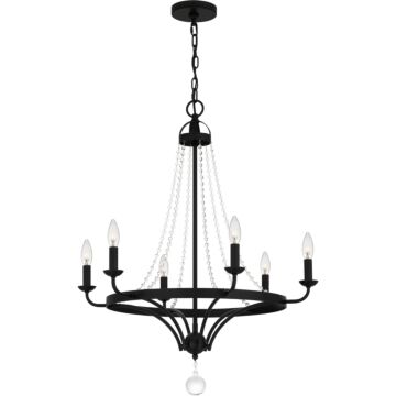 Adelaide Six Light Chandelier in Matte Black by Quoizel