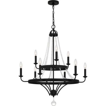 Adelaide Nine Light Chandelier in Matte Black by Quoizel