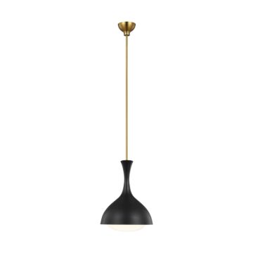 Lucerne One Light Pendant in Midnight Black and Burnished Brass by Visual Comfort Studio