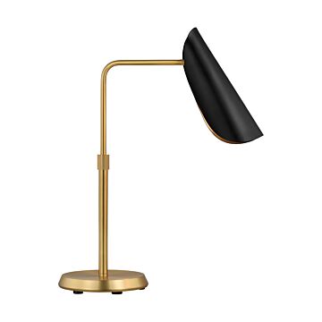Tresa One Light Table Lamp in Midnight Black and Burnished Brass by Visual Comfort Studio