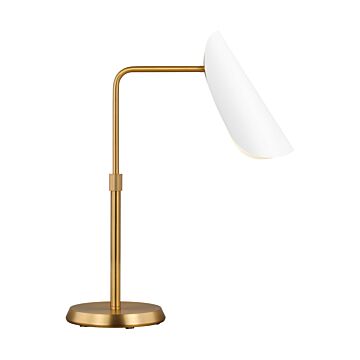 Tresa One Light Table Lamp in Matte White and Burnished Brass by Visual Comfort Studio