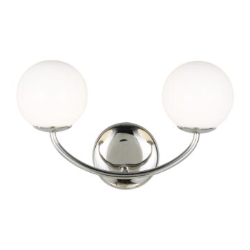 Galassia Two Light Vanity in Polished Nickel by Visual Comfort Studio