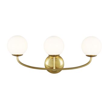 Lune Three Light Vanity in Burnished Brass by Visual Comfort Studio