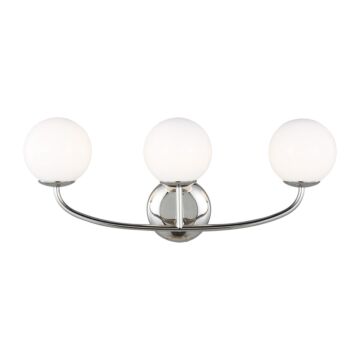 Galassia Three Light Vanity in Polished Nickel by Visual Comfort Studio