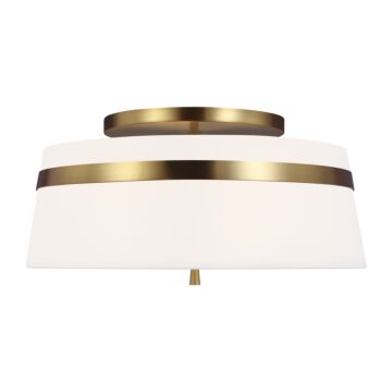 Cordtlandt Three Light Semi Flush Mount in Burnished Brass by Visual Comfort Studio