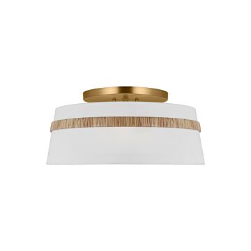 Cordtlandt Three Light Semi Flush Mount in Rattan by Visual Comfort Studio