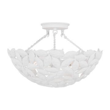 Kelan Three Light Semi Flush Mount in Textured White by Visual Comfort Studio