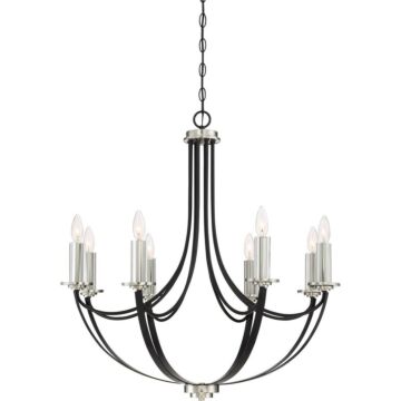 Alana Eight Light Chandelier in Mystic Black by Quoizel