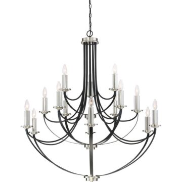 Alana 15 Light Chandelier in Mystic Black by Quoizel