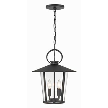Andover Four Light Outdoor Chandelier in Matte Black by Crystorama