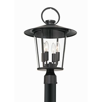 Andover Four Light Outdoor Post Mount in Matte Black by Crystorama